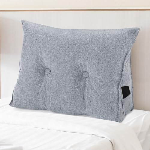 Wenqik Triangular Reading Pillow with Removable Cover Gray