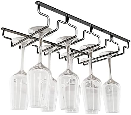 LYRWISHLTD Wine Glass Rack Under Cabinet 4 Slots