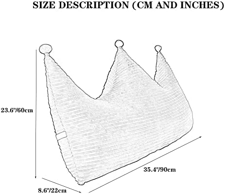 ZZYK Wedge Headboard Cushion with Removable Cover 354 Inch