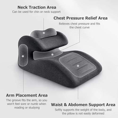 JYHHCYS Memory Foam Prone Pillow for Back Pain Relief
