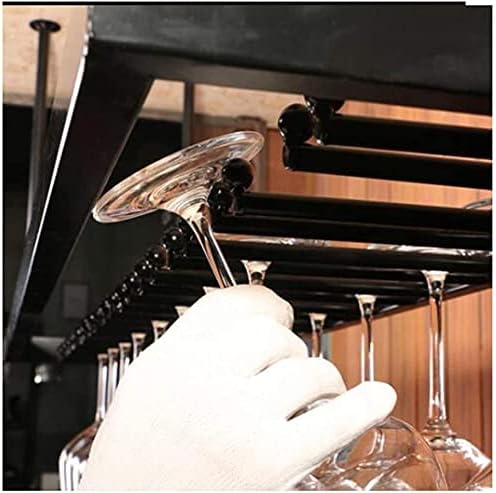 Ceiling Hanging Wine Rack with Glass Holder Shelf Tall and Space-Saving Design