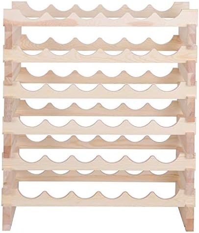 Smartxchoices 36 Bottle Wine Rack with Sturdy Pine Wood Construction