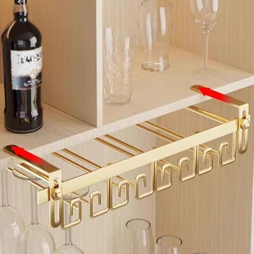 Adjustable Metal Wine Glass Holder for Cabinet and Bar