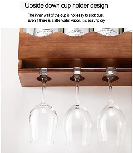 Suuim Wall-Mounted Wine Rack Holder - Solid Wood Display Stand