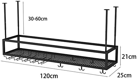 Adjustable Ceiling Wine Glass Rack Iron Frame 120cm