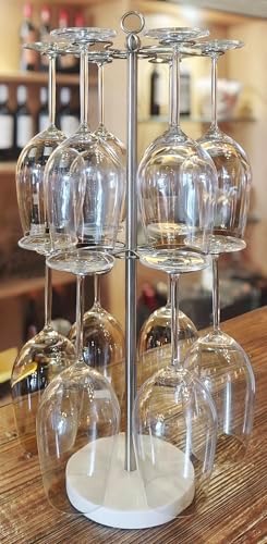 GZILA 12 Glass Wine Holder with Marble Base