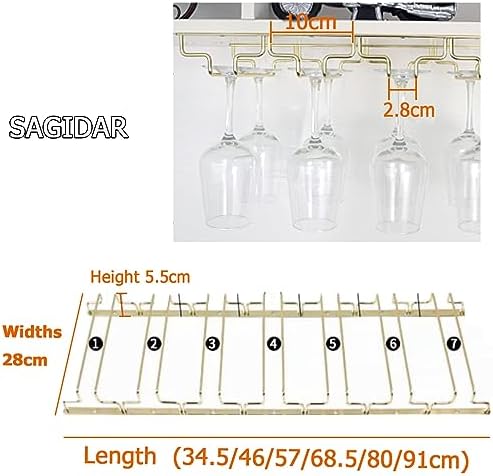 SAGIDAR Stemware Rack for Glasses Storage Stainless Steel