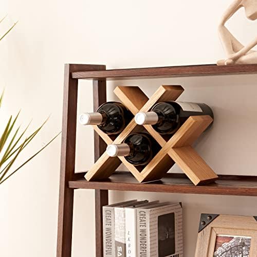 TRWISWDC Natural Oak Wine Rack Free Standing Holder