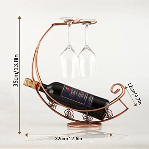 NWB Gold Metal Wine Glass Holder with 4 Hooks 1