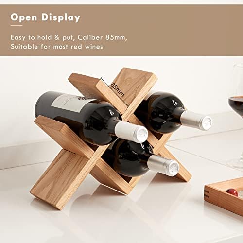 TRWISWDC Natural Oak Wine Rack Free Standing Holder