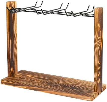 ExoLiry Rustic 6-Slot Wine Glass Rack