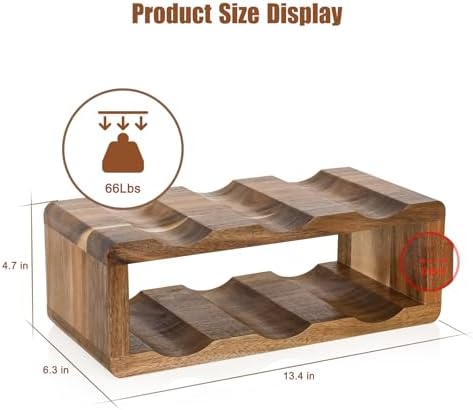Jotboom 6 Bottle Acacia Wood Wine Rack