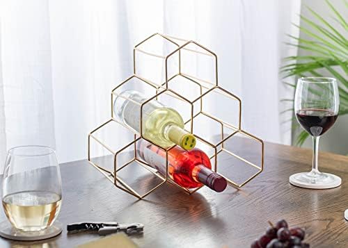 NAT Jules Honeycomb Gold Tone Wine Rack 1