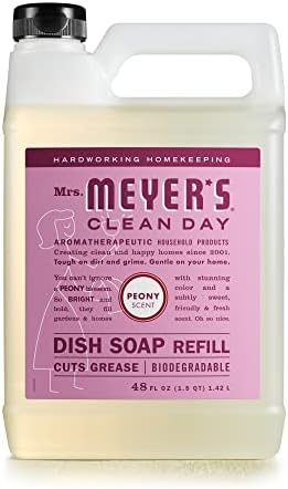 Mrs Meyers Clean Day Dish Soap Refill Peony 48 fl oz