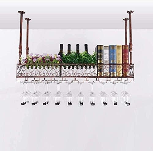 Adjustable Iron Wall-Mounted Wine Rack with Glass Holder