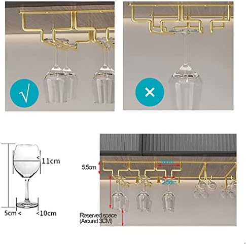 DTDMY Under Cabinet Wine Glass Holder Rack - Black 63x225cm