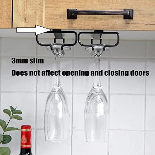 WORDFUN Wine Glass Rack Under Cabinet White Single Row Metal