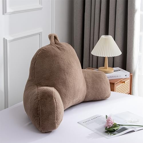 A Nice Night Faux Fur Reading Pillow with Arms