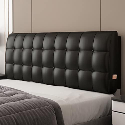 ZZYK Rectangle Bed Backboard Reading Pillow with Headboard Black