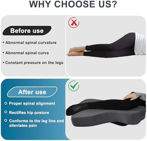 FOUXTEL Memory Foam Knee Pillow for Side Sleepers