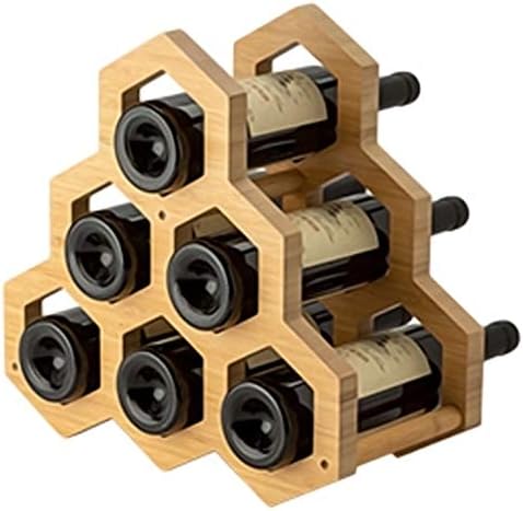 BOCbco Wooden Wine Rack 6-Bottle Freestanding Storage Holder