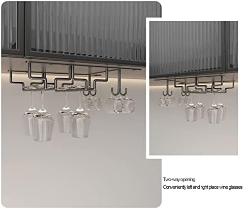 DTDMY Under Cabinet Wine Glass Holder Rack - Black 63x225cm