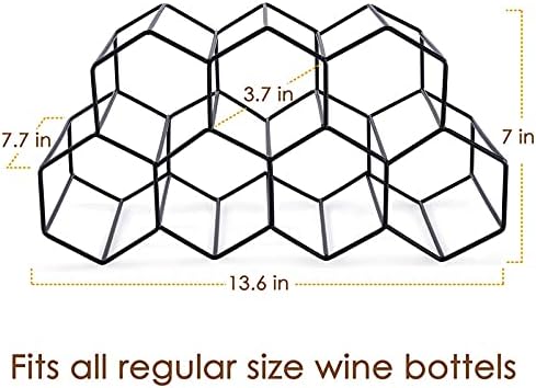 Fomanish 7 Bottle Holder - Modern Metal Wine Rack for Kitchen Wine Cellar