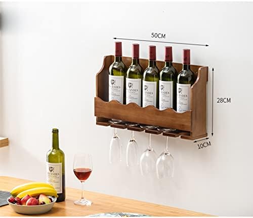 Suuim Wall-Mounted Wine Rack Holder - Solid Wood Display Stand