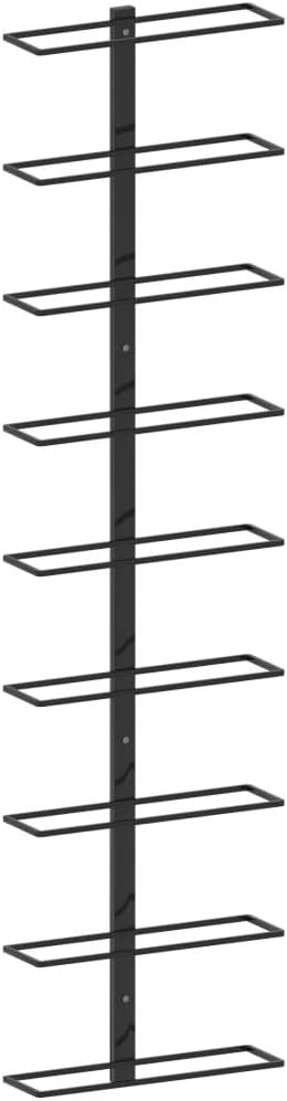 WEHUOSIF Wall-Mounted Wine Rack for 9 Bottles Black Iron