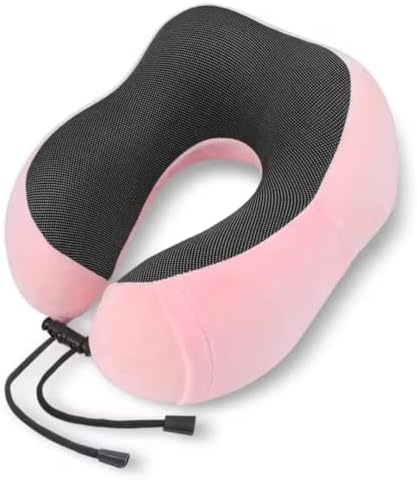 Travel Neck Pillow with Memory Foam U Shape Pink
