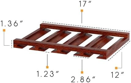 Rustic State 4 Sectional Under Cabinet Wood Stemware Rack