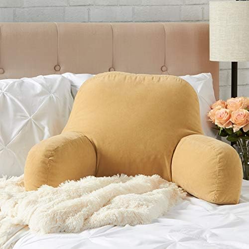 Greendale Home Fashions Hyatt Microfiber Bed Reading Pillow with Arms Beige