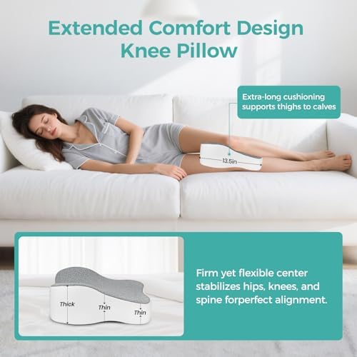 Large Knee Pillow for Side Sleepers Hip Back Pain Relief