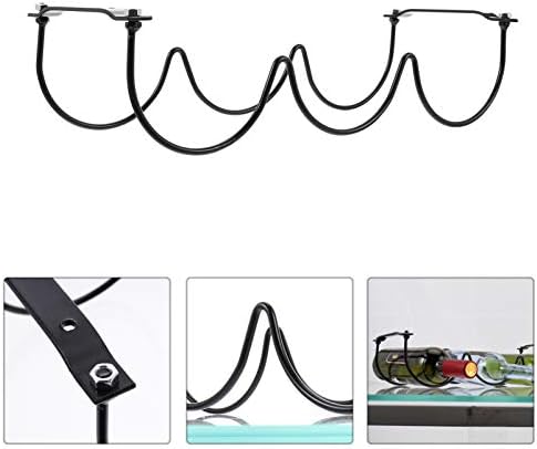 VOSAREA 2Pcs Black Wrought Iron Wine Rack Elegant Display Holder