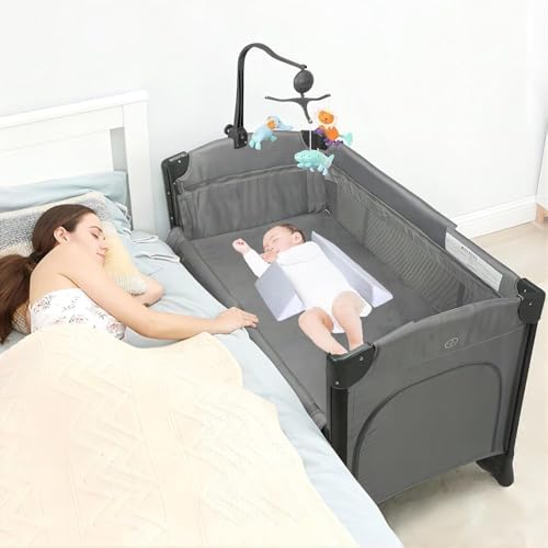 HIORYEAR Baby Side Sleeper Wedge Adjustable Pillow Set Gray