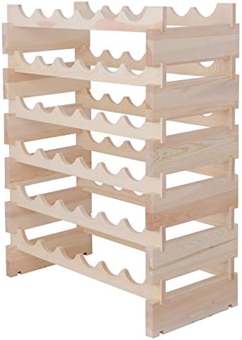 Smartxchoices 36 Bottle Wine Rack with Sturdy Pine Wood Construction