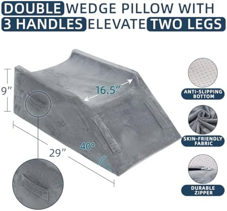 LOFE Adjustable 3-Height Leg Elevation Pillow with U-Shape Design