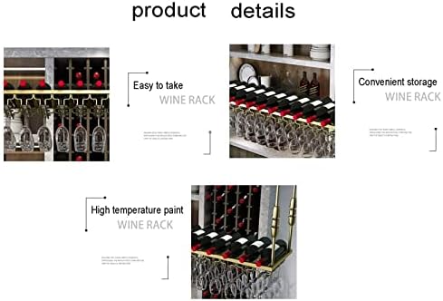 Adjustable Iron Wine Bottle Holder with Telescopic Rod for Ceiling Mount