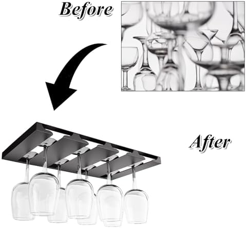 LDXDRU 2 Pack Wine Glass Holder Under Cabinet