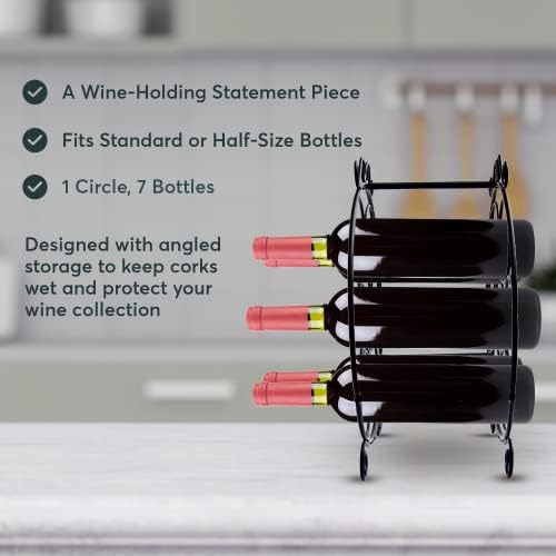 Maypes 7-Bottle Iron Wire Wine Rack for Countertop