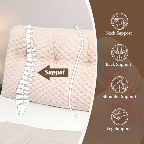 Hobychild Large Headboard Wedge Pillow with Removable Cover