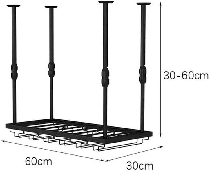 Adjustable Wall-Mounted Wine Glass Rack 2 in 1 Industrial Style Holder