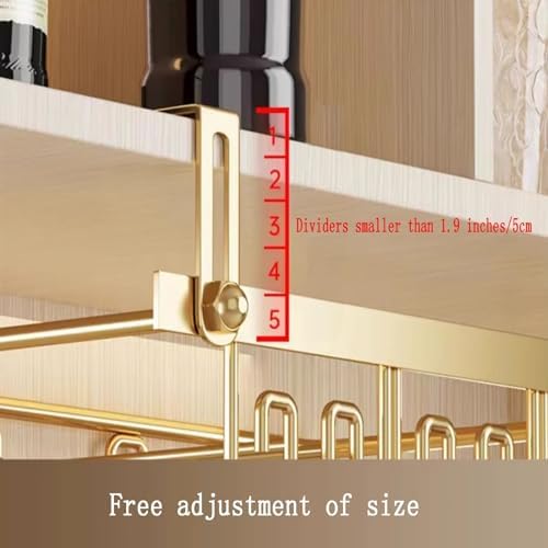 Adjustable Metal Wine Glass Holder for Cabinet and Bar
