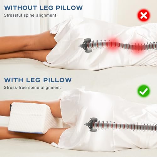 Cooloo8 Side Sleeper Pillow 2PCS Blue Memory Foam Leg Positioner