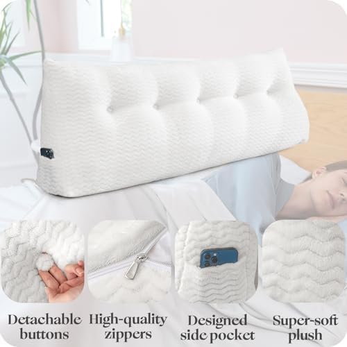ZOEMO Large Triangular Headboard Pillow with Removable Cover