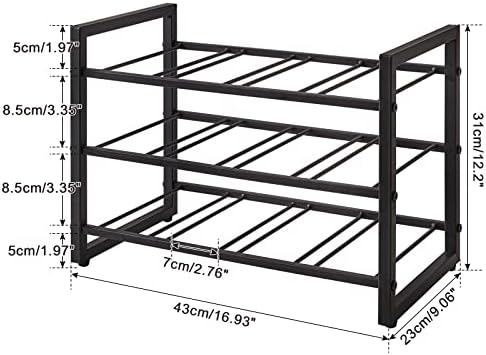 IBUYKE Freestanding 3-Tier Metal Wine Rack