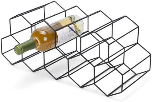 NAT Jules Honeycomb Black Iron Wine Rack 12 Bottles