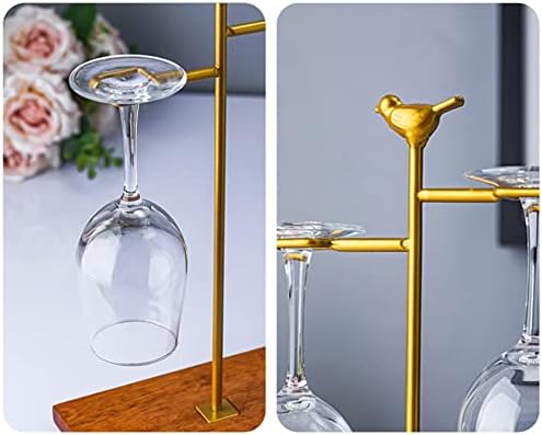 NWB Upside Down Wine Glass Rack - Gold Finish Holds 2 Glasses