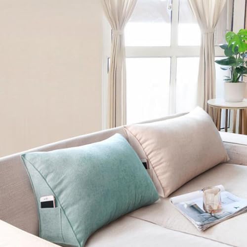 Triangle Wedge Bed Pillow with Zipper Removable and Washable Gray 100x35x20cm