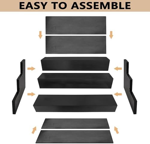 Royxen 3 Tier Wood Liquor Bottle Shelf 16 Black